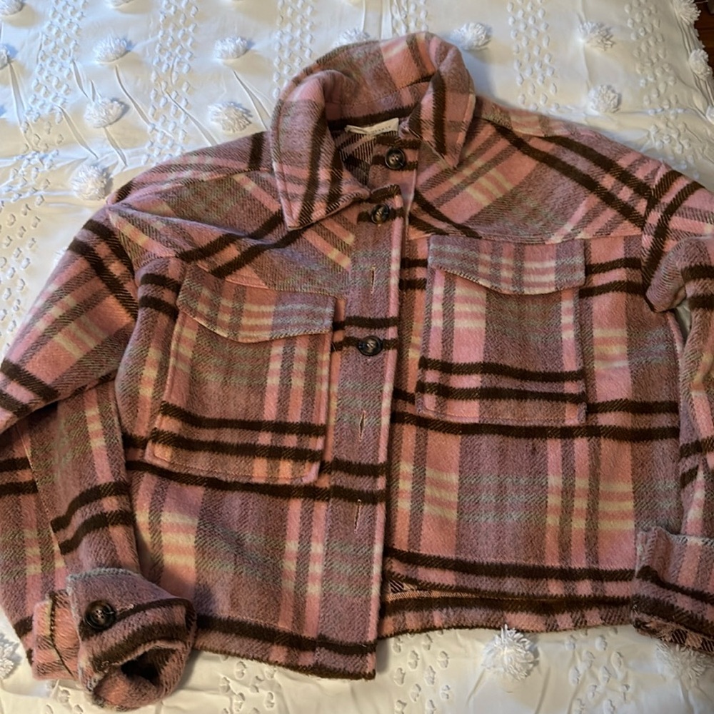 LA Hearts plaid wool coat